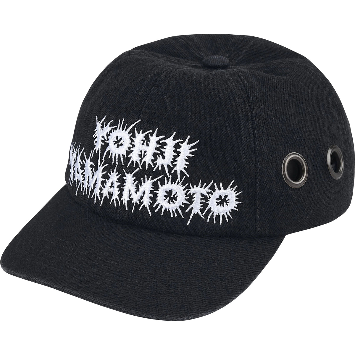 Boné Supreme x Y’s Grommet 6-Panel FW25 "Washed Black" Preto