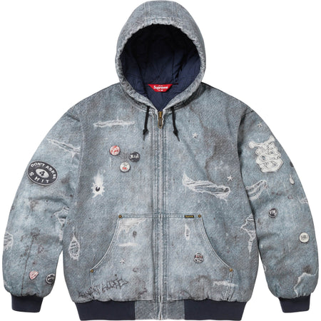 Jaqueta Supreme x HJR "Trompe L'oeil Hooded Work" Azul