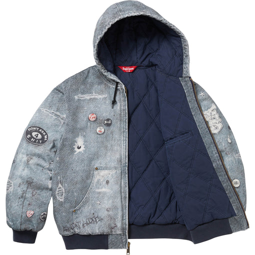 Jaqueta Supreme x HJR "Trompe L'oeil Hooded Work" Azul