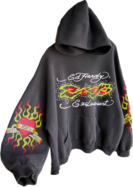 Moletom Exclusiviist 1of1 x Ed Hardy "Protected Hearts" Cinza
