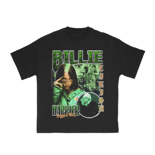 Camiseta Aged Archive "Billie Elish" Preto