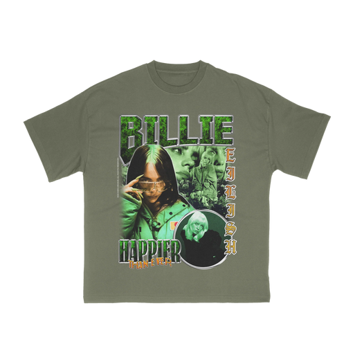 Camiseta Aged Archive "Billie Elish" Verde