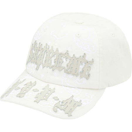 Boné Supreme 6-Panel Leather Appliqué "White" Branco