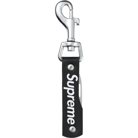 Chaveiro Supreme Leather Clip Knife "Black" Preto