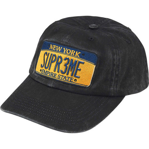 Boné 6-Panel Supreme "License Plate" Preto