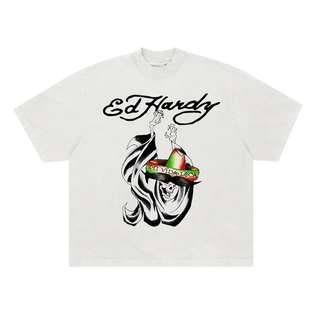 Camiseta Ed Hardy Mi Vida Loca "White" Branco