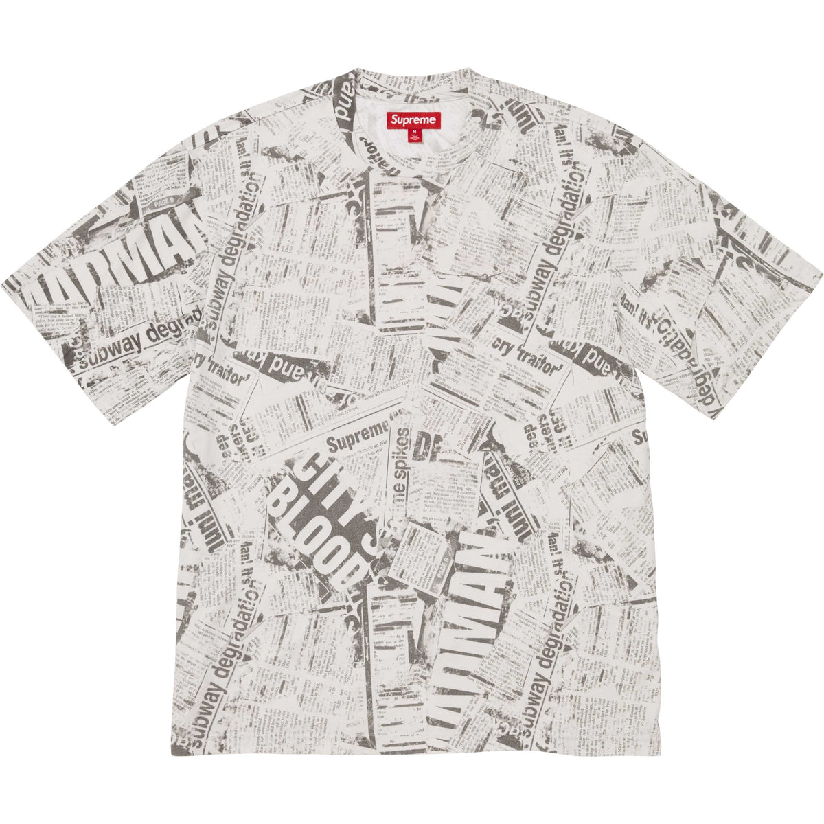 Camiseta Supreme Newspaper S/S Top "White" Branco