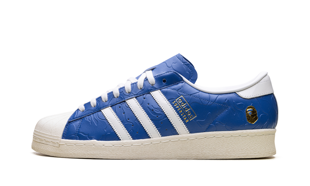 Tênis adidas Superstar Vintage x Bape Blue White Azul