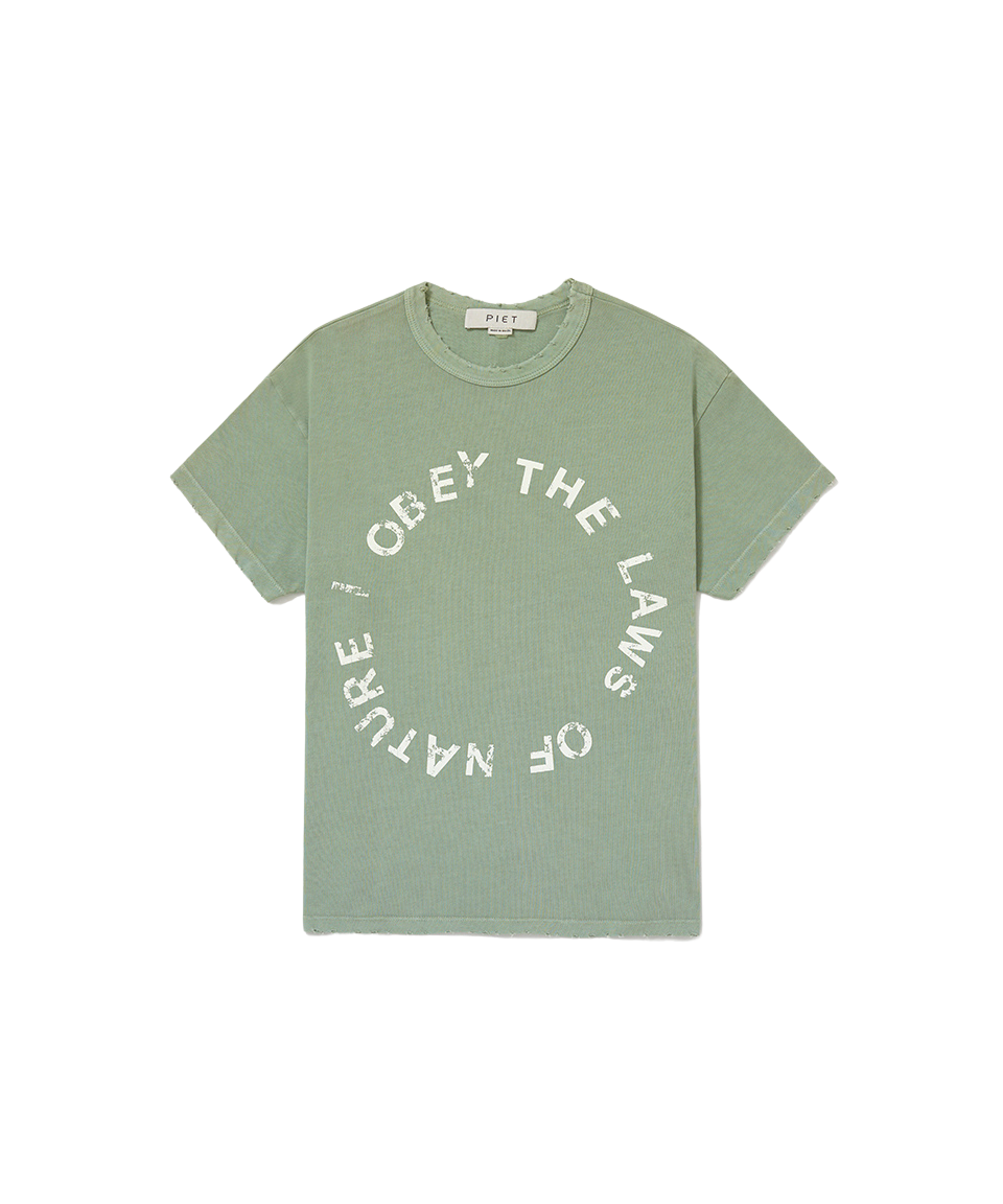 Camiseta Piet "I Obey Fitted" Verde Oliva