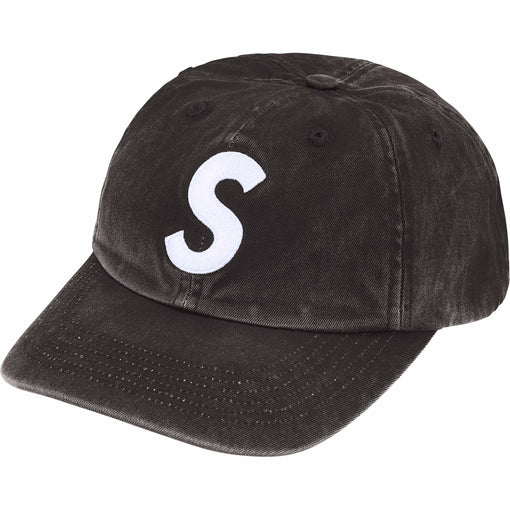 Boné 6-Panel Supreme "Pigment Coated S Logo" Preto