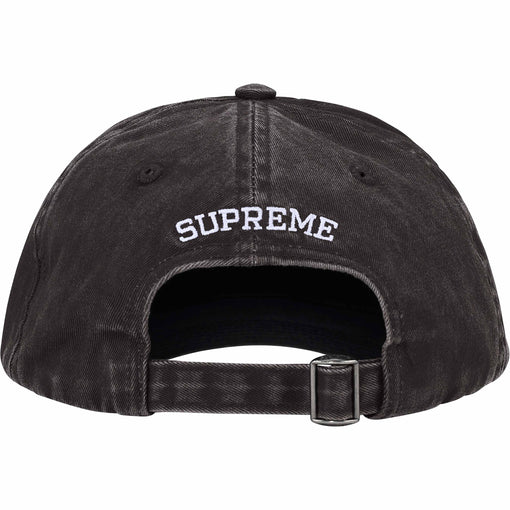 Boné 6-Panel Supreme "Pigment Coated S Logo" Preto