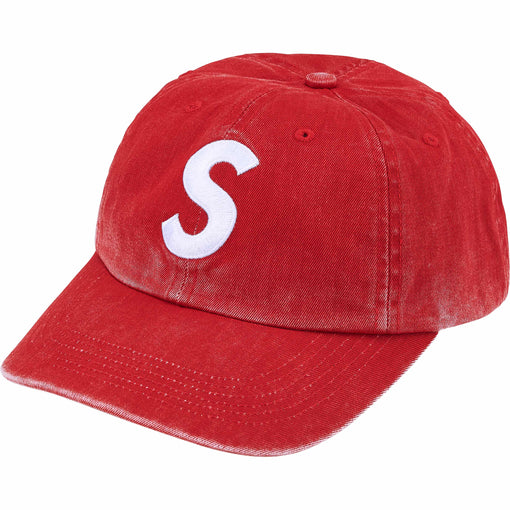 Boné 6-Panel Supreme "Pigment Coated S Logo" Vermelho