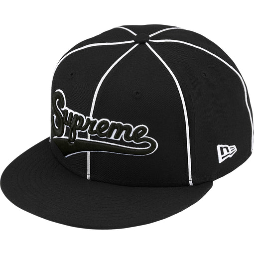 Boné Supreme Piping Script Logo x New Era "Black" Preto