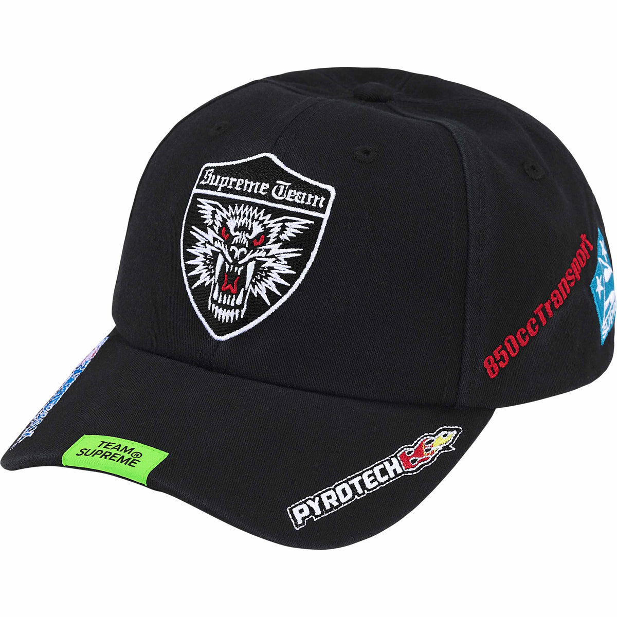 Boné 6-Panel Supreme Racing Team "Black" Preto