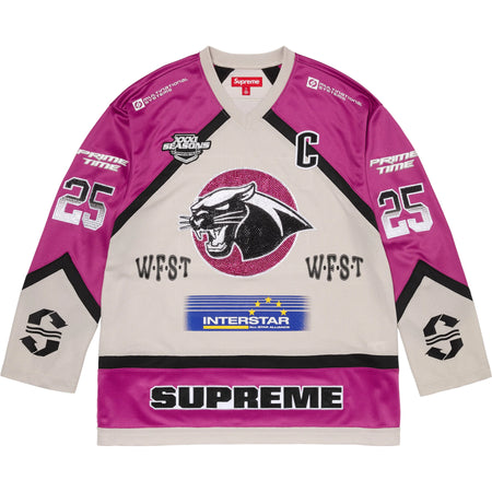 Camisa Jersey Supreme "Rhinestone Hockey" Rosa