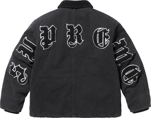 Jaqueta Supreme "Old English Canvas Work" Preto