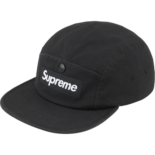 Boné 5 Panel Supreme "Snap Pocket Camp Cap" Preto