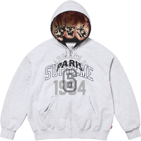 Moletom Supreme x MM6 Maison Margiela "Zip Up Hooded" Cinza