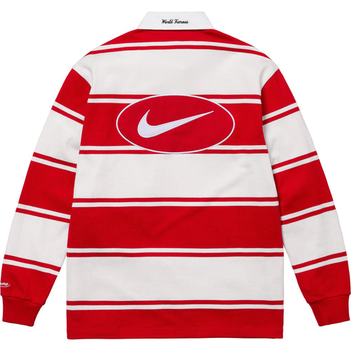 Camisa Supreme x Nike "Stripe Rugby" Vermelho