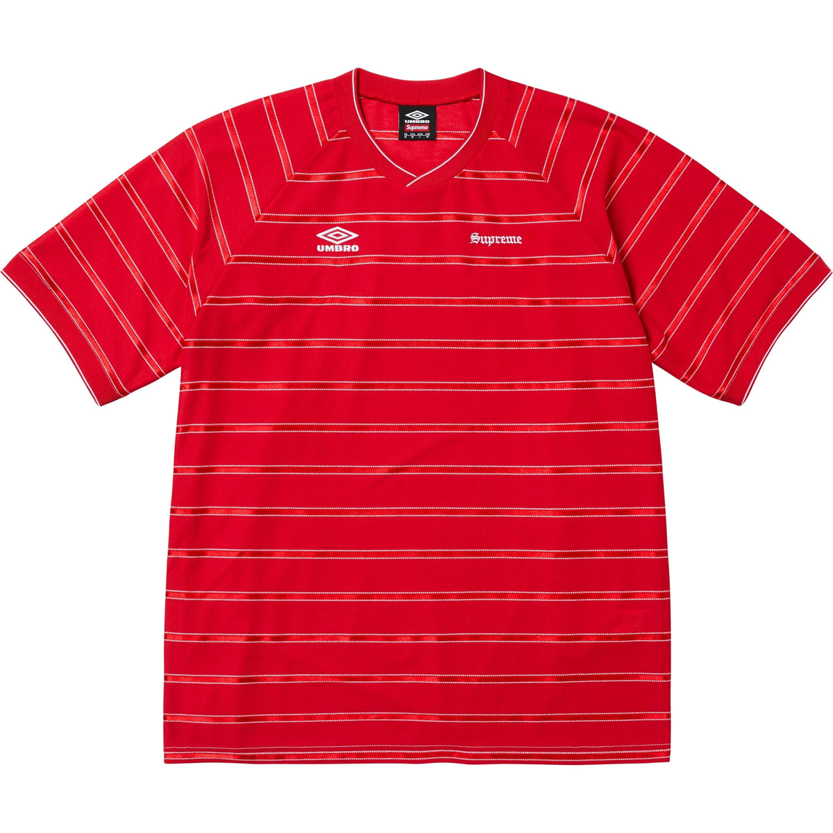 Camisa Jersey Supreme x Umbro "Stripe Soccer" Vermelho