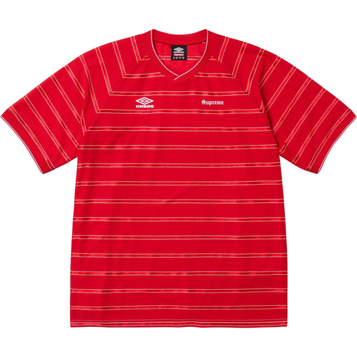 Camisa Jersey Supreme x Umbro "Stripe Soccer" Vermelho