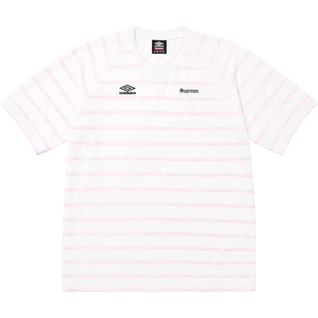 Camisa Jersey Supreme x Umbro "Stripe Soccer" Branco