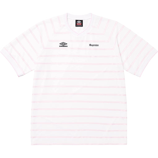 Camisa Jersey Supreme x Umbro "Stripe Soccer" Branco