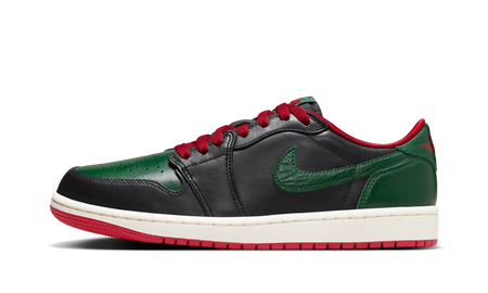 Tênis Air Jordan 1 Retro Low OG Gorge Green Varsity Red Preto/Verde/Vermelho