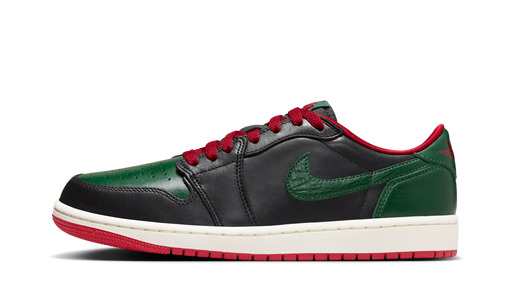 Tênis Air Jordan 1 Retro Low OG Gorge Green Varsity Red Preto/Verde/Vermelho