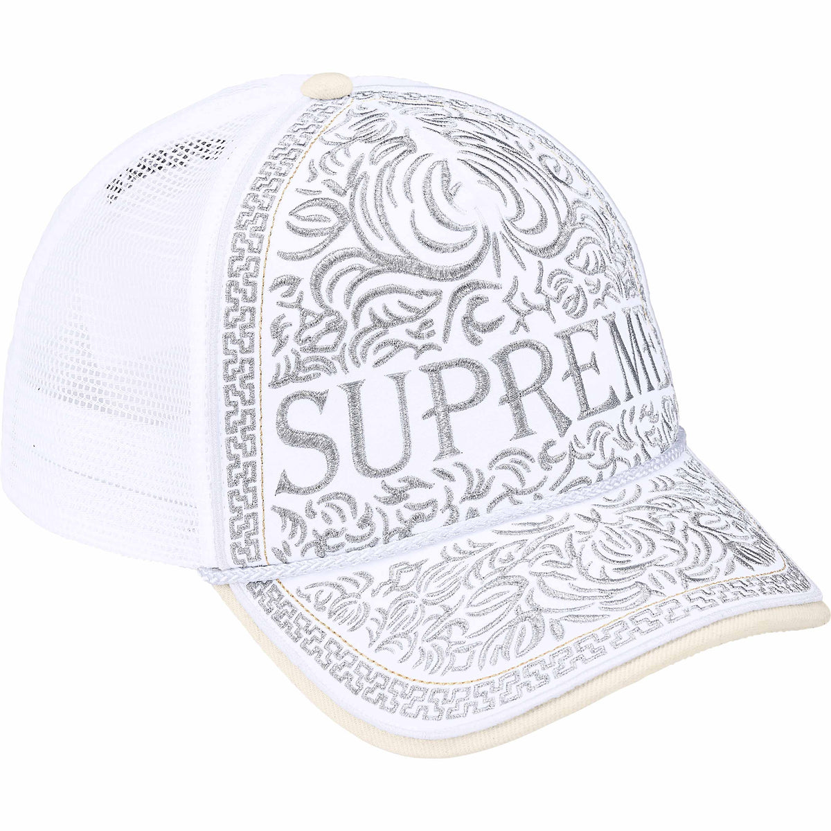 Boné Supreme 5-Panel "Vaquero Mesh Back" Branco
