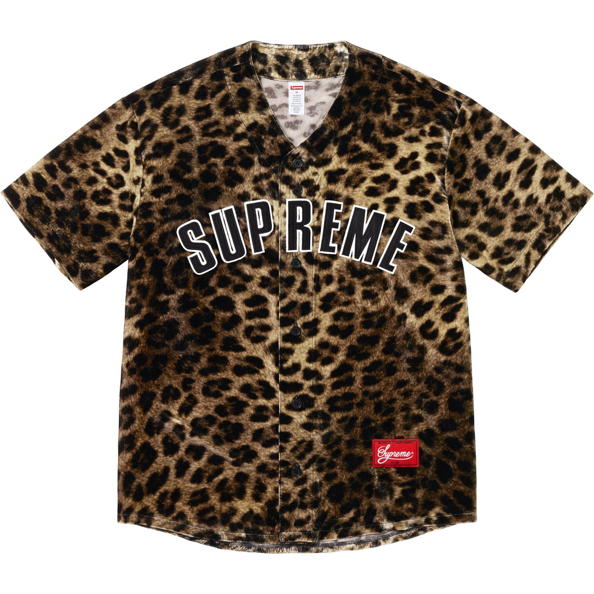 Camisa Supreme Velvet Baseball Jersey "Leopard" Amarelo/Preto