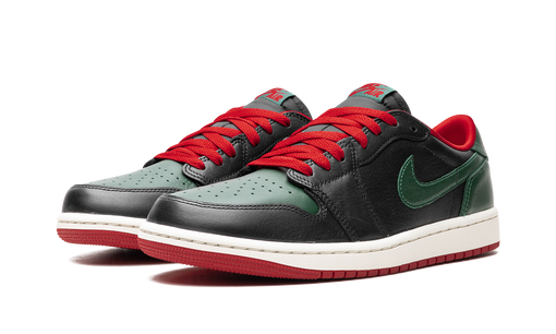 Tênis Air Jordan 1 Retro Low OG Gorge Green Varsity Red Preto/Verde/Vermelho