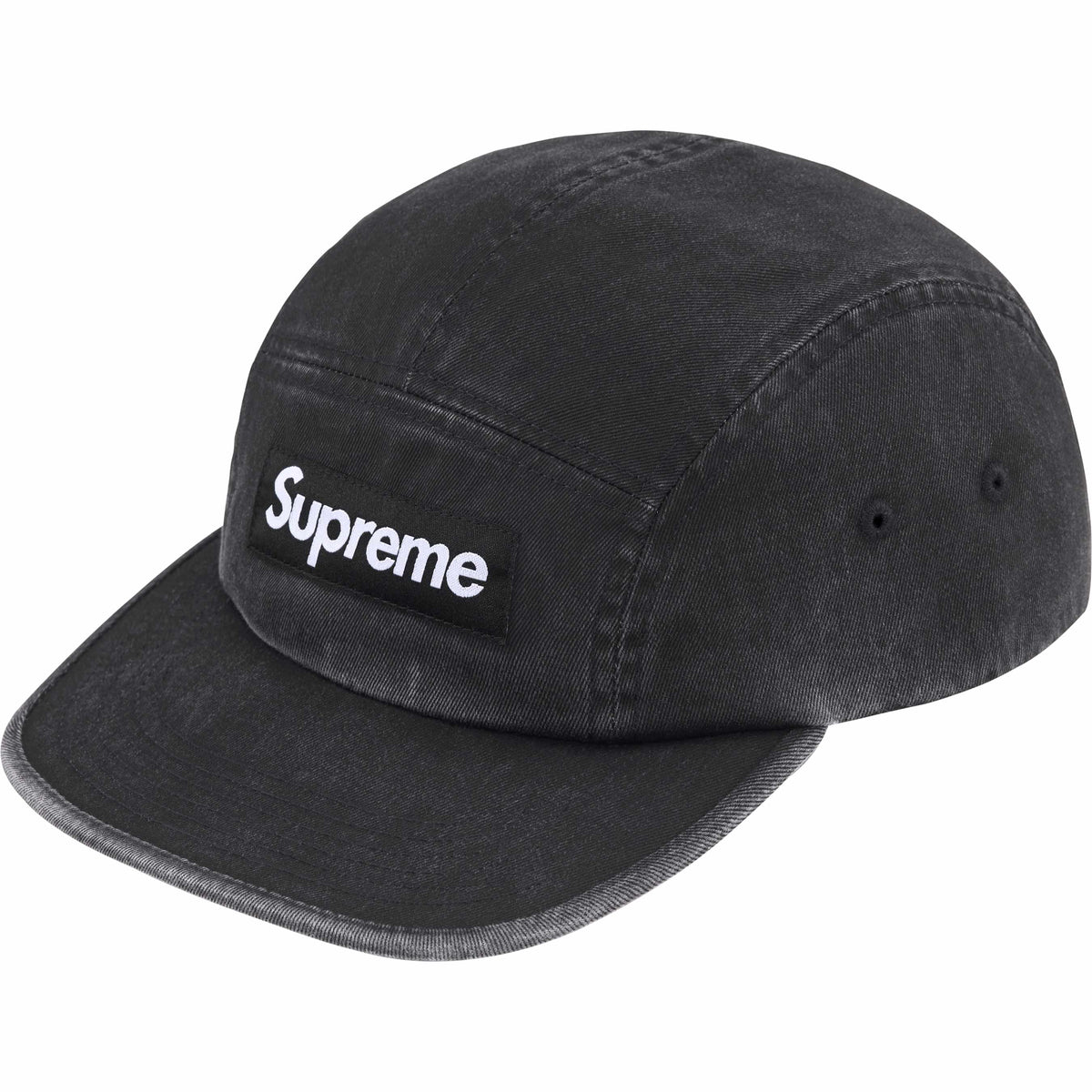 Boné Supreme "Washed Chino Twill SS25" Preto