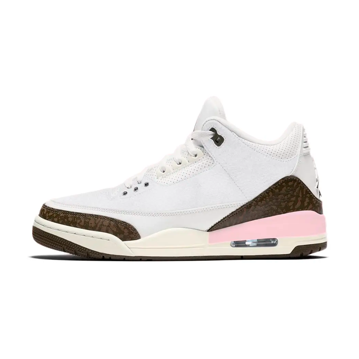 Tênis Air Jordan 3 Retro "Neapolitan Dark Mocha"  Branco/Rosa