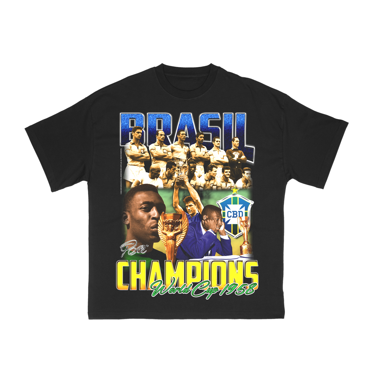 Camiseta Aged Archive x Cop Club "Seleção Brasileira 58" Preto