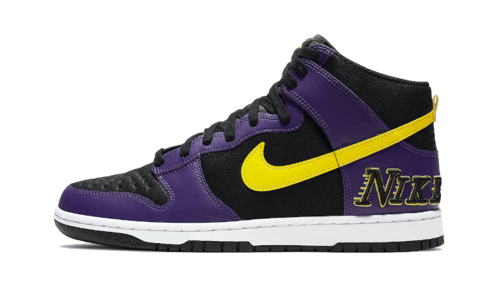 Tênis Nike Dunk High EMB "Lakers" Roxo/Preto