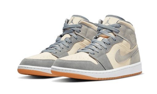 Tênis Air Jordan 1 Mid "Coconut Milk Particle Grey" Azul/Bege