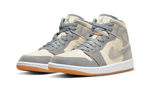 Tênis Air Jordan 1 Mid "Coconut Milk Particle Grey" Azul/Begê