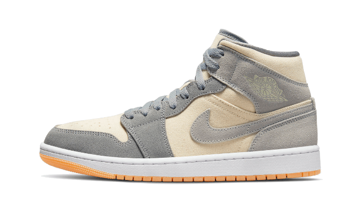 Tênis Air Jordan 1 Mid "Coconut Milk Particle Grey" Azul/Bege