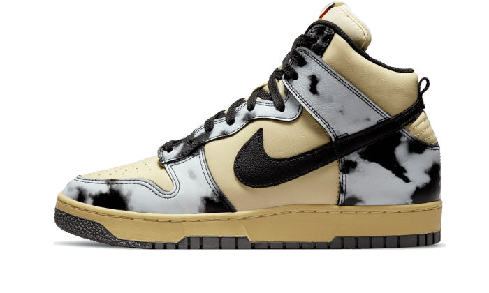 Tênis Nike Dunk High 1985 "Black Acid Wash" Preto/Off White