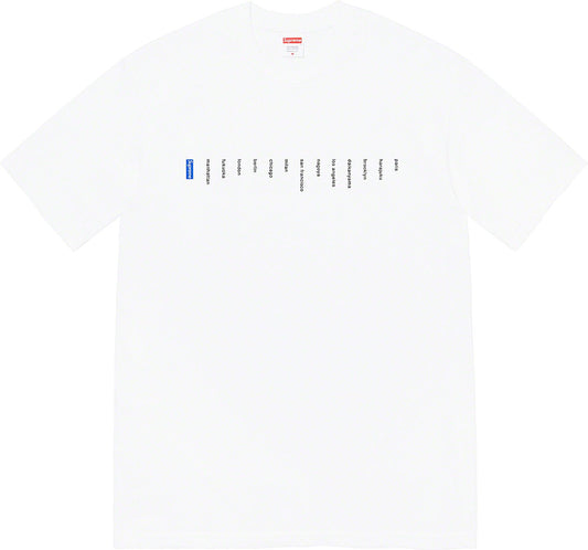 Camiseta Supreme "Location" Branco 1444